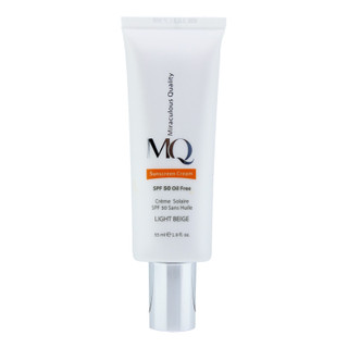 کرم ضد آفتاب رنگی ام کیو SPF50 مدل LIGHT BEIGE OIL FREE مناسب پوست های چرب حجم 55 میلی لیتر